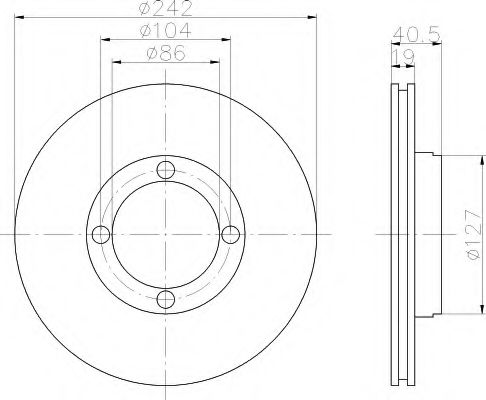 HELLA 8DD 355 103-271 Тормозной диск для HYUNDAI EXCEL (Хендай Эxcэл) HELLA 8DD 355 103-271 Тормозной диск для HYUNDAI EXCEL (Хендай Эxcэл)