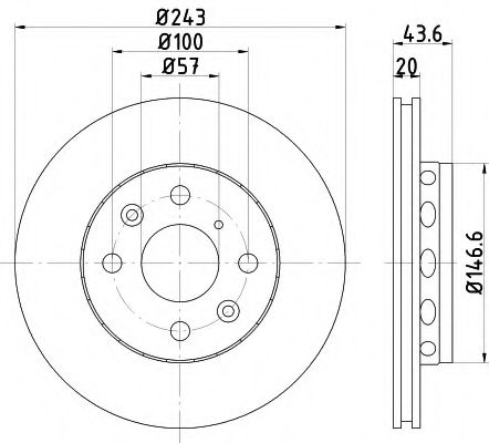 HELLA 8DD 355 105-011 Тормозной диск для KIA MENTOR (Киа Мэнтор) HELLA 8DD 355 105-011 Тормозной диск для KIA MENTOR (Киа Мэнтор)