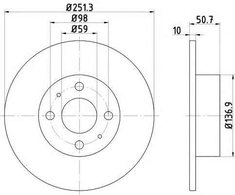 HELLA 8DD 355 101-101 Тормозной диск для LANCIA DELTA III (Лансиа/лянча Дэлта 3) HELLA 8DD 355 101-101 Тормозной диск для LANCIA DELTA III (Лансиа/лянча Дэлта 3)
