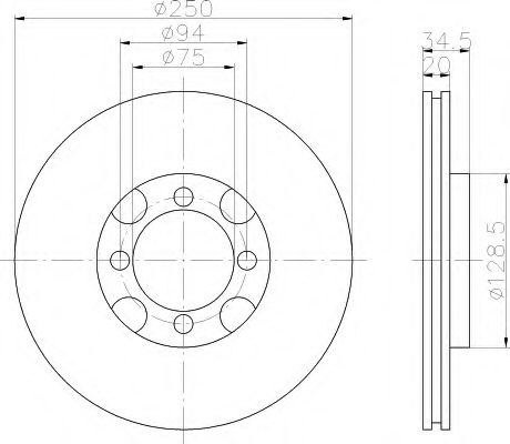 HELLA 8DD 355 102-001 Тормозной диск для MAZDA 626 II (Мазда 626 2) HELLA 8DD 355 102-001 Тормозной диск для MAZDA 626 II (Мазда 626 2)