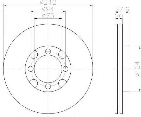 HELLA 8DD 355 103-201 Тормозной диск для MAZDA 626 III (Мазда 626 3) HELLA 8DD 355 103-201 Тормозной диск для MAZDA 626 III (Мазда 626 3)