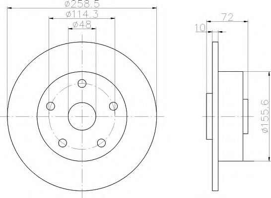 HELLA 8DD 355 105-061 Тормозной диск для MAZDA 626 III (Мазда 626 3) HELLA 8DD 355 105-061 Тормозной диск для MAZDA 626 III (Мазда 626 3)