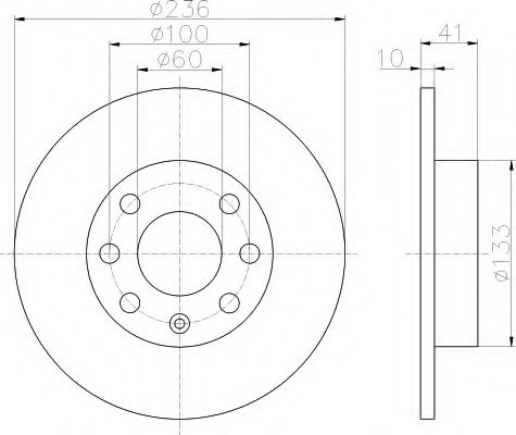 HELLA 8DD 355 100-411 Тормозной диск для OPEL CORSA A (Опель Cорса а) HELLA 8DD 355 100-411 Тормозной диск для OPEL CORSA A (Опель Cорса а)