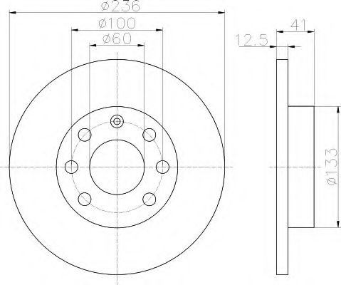 HELLA 8DD 355 100-431 Тормозной диск для OPEL CORSA A (Опель Cорса а) HELLA 8DD 355 100-431 Тормозной диск для OPEL CORSA A (Опель Cорса а)