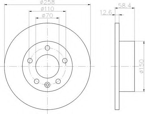 HELLA 8DD 355 101-411 Тормозной диск для OPEL OMEGA A (Опель Омэга а) HELLA 8DD 355 101-411 Тормозной диск для OPEL OMEGA A (Опель Омэга а)