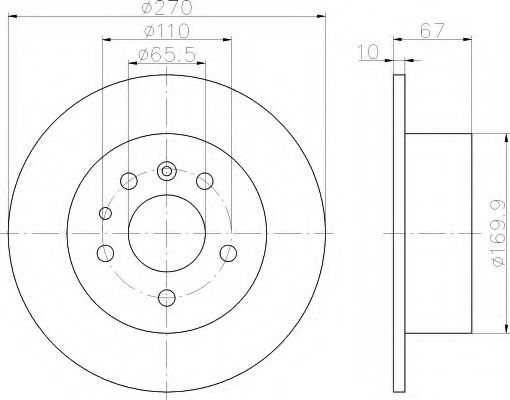 HELLA 8DD 355 101-431 Тормозной диск для OPEL OMEGA A (Опель Омэга а) HELLA 8DD 355 101-431 Тормозной диск для OPEL OMEGA A (Опель Омэга а)