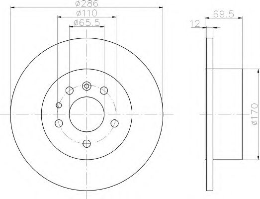 HELLA 8DD 355 103-741 Тормозной диск для OPEL OMEGA B (Опель Омега б) HELLA 8DD 355 103-741 Тормозной диск для OPEL OMEGA B (Опель Омега б)