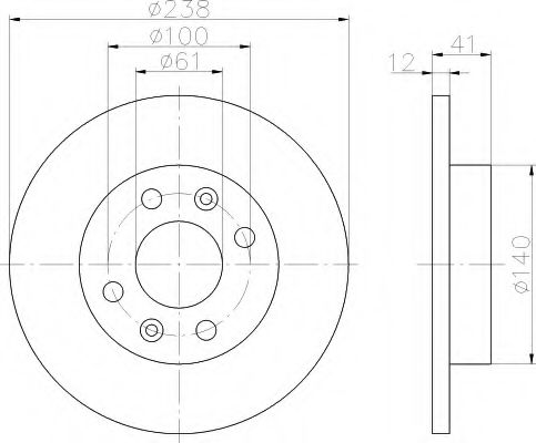 HELLA 8DD 355 101-241 Тормозной диск для RENAULT ALLIANCE (Рено Аллианcэ) HELLA 8DD 355 101-241 Тормозной диск для RENAULT ALLIANCE (Рено Аллианcэ)