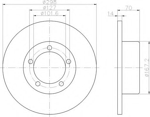HELLA 8DD 355 101-591 Тормозной диск для LAND ROVER DEFENDER (Ленд ровер/лэнд ровер Дэфэндэр) HELLA 8DD 355 101-591 Тормозной диск для LAND ROVER DEFENDER (Ленд ровер/лэнд ровер Дэфэндэр)