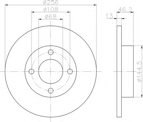 HELLA 8DD 355 100-581 Тормозной диск для AUDI 100 (Ауди 100) HELLA 8DD 355 100-581 Тормозной диск для AUDI 100 (Ауди 100)