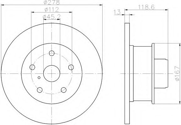 HELLA 8DD 355 100-471 Тормозной диск для VOLKSWAGEN T3 CARAVELLE (Фольксваген Т3 cараvэллэ) HELLA 8DD 355 100-471 Тормозной диск для VOLKSWAGEN T3 CARAVELLE (Фольксваген Т3 cараvэллэ)