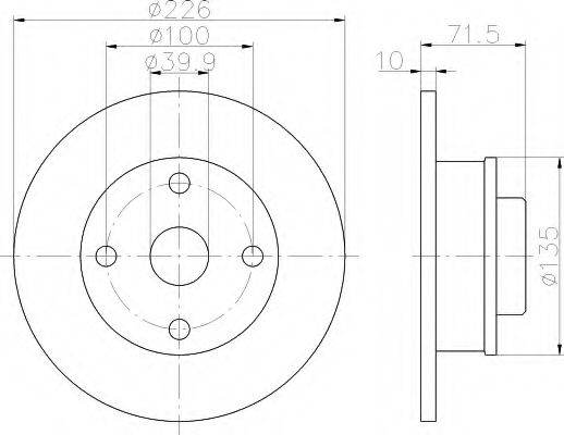 HELLA 8DD 355 101-661 Тормозной диск для VOLKSWAGEN SCIROCCO (Фольксваген Сcироccо) HELLA 8DD 355 101-661 Тормозной диск для VOLKSWAGEN SCIROCCO (Фольксваген Сcироccо)