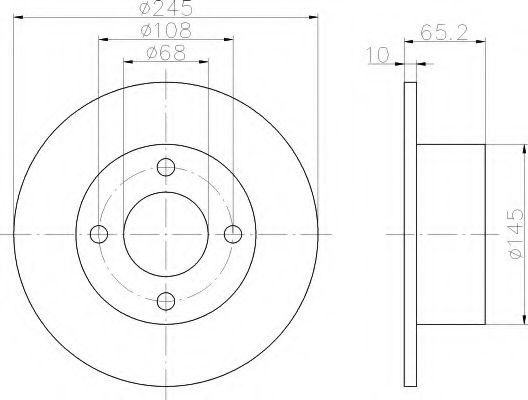 HELLA 8DD 355 102-441 Тормозной диск для AUDI 100 (Ауди 100) HELLA 8DD 355 102-441 Тормозной диск для AUDI 100 (Ауди 100)