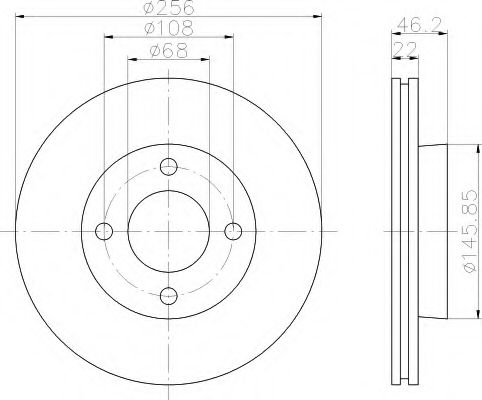 HELLA 8DD 355 100-591 Тормозной диск для AUDI 100 (Ауди 100) HELLA 8DD 355 100-591 Тормозной диск для AUDI 100 (Ауди 100)