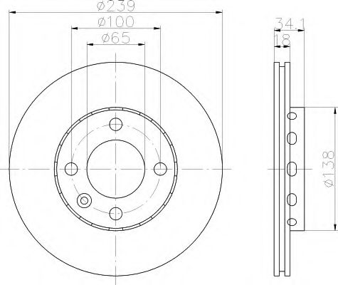 HELLA 8DD 355 104-211 Тормозной диск для VOLKSWAGEN GOL (Фольксваген Гол) HELLA 8DD 355 104-211 Тормозной диск для VOLKSWAGEN GOL (Фольксваген Гол)