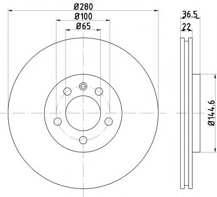 HELLA 8DD 355 105-381 Тормозной диск для SEAT TOLEDO II (Сеат Толедо 2) HELLA 8DD 355 105-381 Тормозной диск для SEAT TOLEDO II (Сеат Толедо 2)