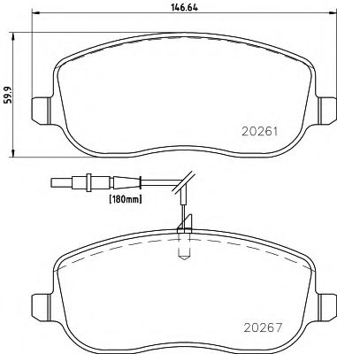 HELLA 8DB 355 010-501 Тормозные колодки для CITROËN DISPATCH (CитроËн Диспатч) HELLA 8DB 355 010-501 Тормозные колодки для CITROËN DISPATCH (CитроËн Диспатч)