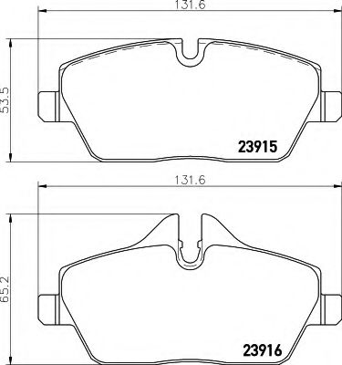 HELLA 8DB 355 011-261 Тормозные колодки для MINI MINI CLUBVAN (Мини Мини cлубvан) HELLA 8DB 355 011-261 Тормозные колодки для MINI MINI CLUBVAN (Мини Мини cлубvан)