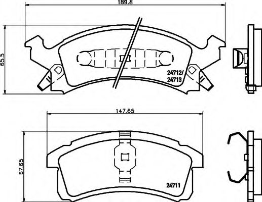 HELLA 8DB 355 014-261 Тормозные колодки для BUICK (Бьюик) HELLA 8DB 355 014-261 Тормозные колодки для BUICK (Бьюик)