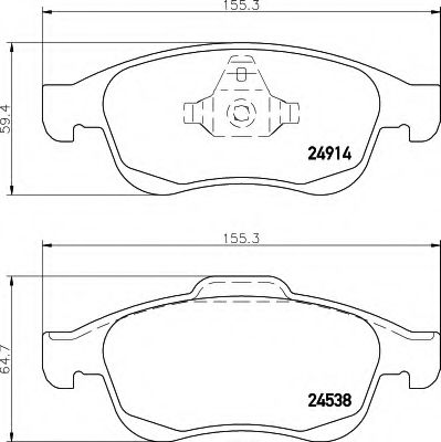 HELLA 8DB 355 014-791 Тормозные колодки для RENAULT GRAN III (Рено Гран 3) HELLA 8DB 355 014-791 Тормозные колодки для RENAULT GRAN III (Рено Гран 3)