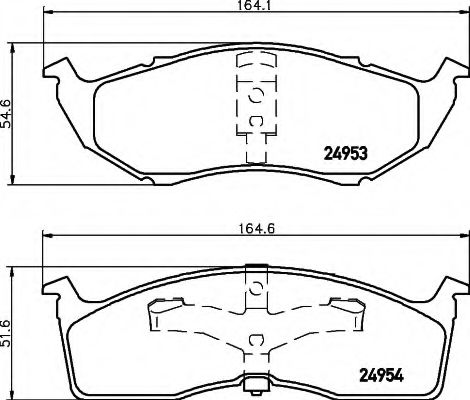 HELLA 8DB 355 014-971 Тормозные колодки для DODGE CARAVAN (Додж Караван) HELLA 8DB 355 014-971 Тормозные колодки для DODGE CARAVAN (Додж Караван)