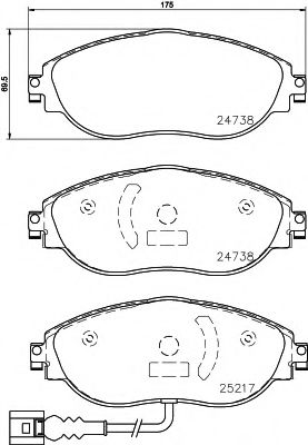 HELLA 8DB 355 015-921 Тормозные колодки для VOLKSWAGEN (Фольксваген) HELLA 8DB 355 015-921 Тормозные колодки для VOLKSWAGEN (Фольксваген)