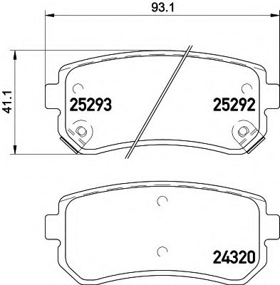 HELLA 8DB 355 016-221 Тормозные колодки для KIA FORTE II (Киа Фортэ 2) HELLA 8DB 355 016-221 Тормозные колодки для KIA FORTE II (Киа Фортэ 2)