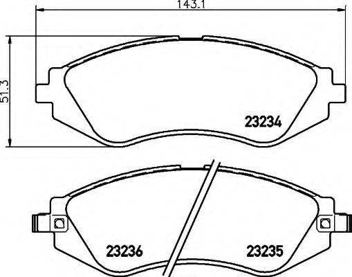 HELLA 8DB 355 017-141 Тормозные колодки для DAEWOO (Дэу) HELLA 8DB 355 017-141 Тормозные колодки для DAEWOO (Дэу)