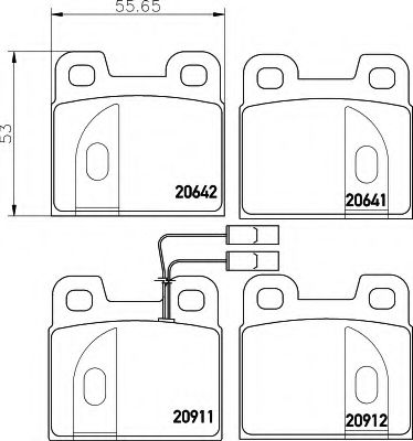 HELLA 8DB 355 017-541 Тормозные колодки для ALFA ROMEO RZ (Альфа ромео Рз) HELLA 8DB 355 017-541 Тормозные колодки для ALFA ROMEO RZ (Альфа ромео Рз)