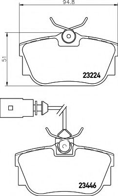 HELLA 8DB 355 018-591 Тормозные колодки для VOLKSWAGEN T4 MULTIVAN (Фольксваген Т4 мултиvан) HELLA 8DB 355 018-591 Тормозные колодки для VOLKSWAGEN T4 MULTIVAN (Фольксваген Т4 мултиvан)