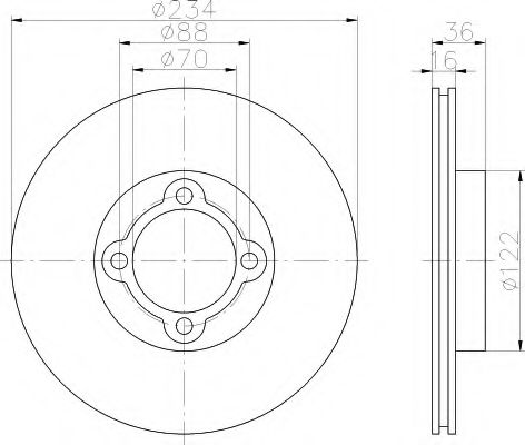 HELLA 8DD 355 108-661 Тормозной диск для DAIHATSU CHARADE III (Дайхатсу Чарадэ 3) HELLA 8DD 355 108-661 Тормозной диск для DAIHATSU CHARADE III (Дайхатсу Чарадэ 3)