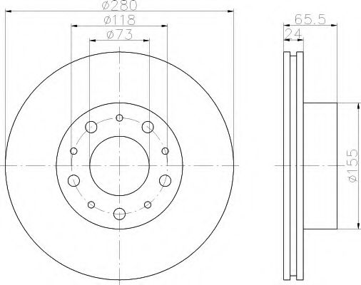 HELLA 8DD 355 109-001 Тормозной диск для FIAT (Фиат) HELLA 8DD 355 109-001 Тормозной диск для FIAT (Фиат)