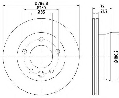 HELLA 8DD 355 118-051 Тормозной диск для MERCEDESBENZ (Мерседес бенц) HELLA 8DD 355 118-051 Тормозной диск для MERCEDESBENZ (Мерседес бенц)