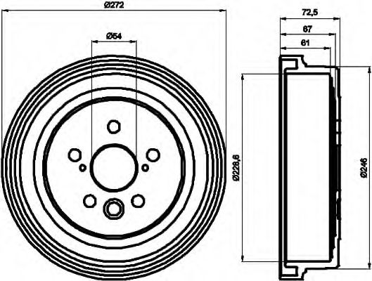 HELLA 8DT 355 302-331 Тормозной барабан для TOYOTA SCEPTER (Тойота/тоета Сcэптэр) HELLA 8DT 355 302-331 Тормозной барабан для TOYOTA SCEPTER (Тойота/тоета Сcэптэр)