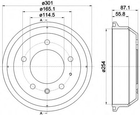HELLA 8DT 355 302-441 Тормозной барабан для LAND ROVER DEFENDER (Ленд ровер/лэнд ровер Дэфэндэр) HELLA 8DT 355 302-441 Тормозной барабан для LAND ROVER DEFENDER (Ленд ровер/лэнд ровер Дэфэндэр)