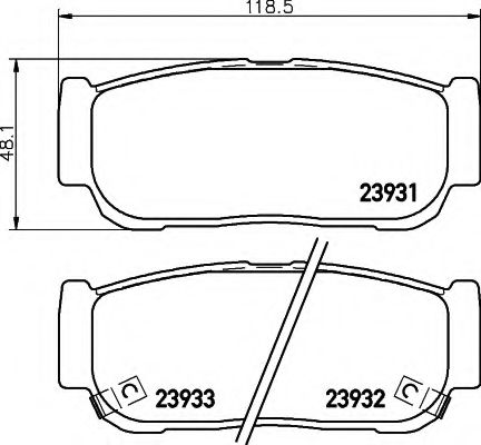 HELLA 8DB 355 020-221 Тормозные колодки для SSANGYONG KYRON (Сан-янг/санянг Кайрон) HELLA 8DB 355 020-221 Тормозные колодки для SSANGYONG KYRON (Сан-янг/санянг Кайрон)