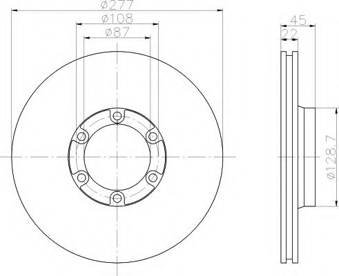 HELLA 8DD 355 120-001 Тормозной диск для MITSUBISHI L 300 STARWAGON (Митсубиши/митсубиси Л 300 старвагон) HELLA 8DD 355 120-001 Тормозной диск для MITSUBISHI L 300 STARWAGON (Митсубиши/митсубиси Л 300 старвагон)