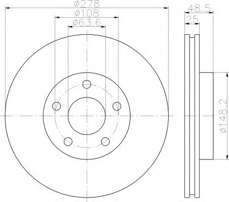 HELLA 8DD 355 119-491 Тормозной диск 