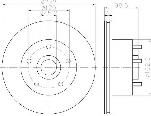 HELLA 8DD 355 119-901 Тормозной диск 