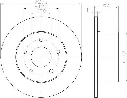 HELLA 8DD 355 119-731 Тормозной диск 