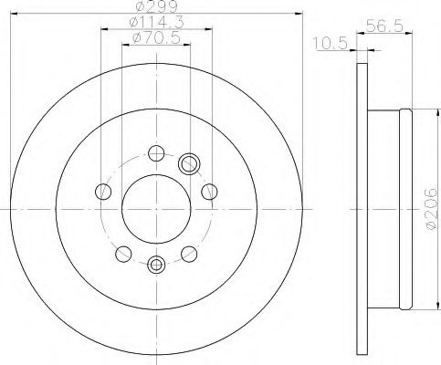 HELLA 8DD 355 119-751 Тормозной диск 
