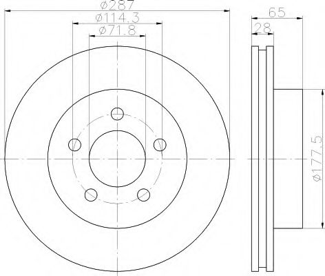 HELLA 8DD 355 119-811 Тормозной диск 
