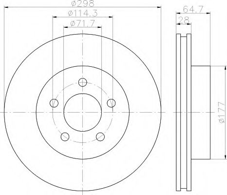 HELLA 8DD 355 119-771 Тормозной диск 