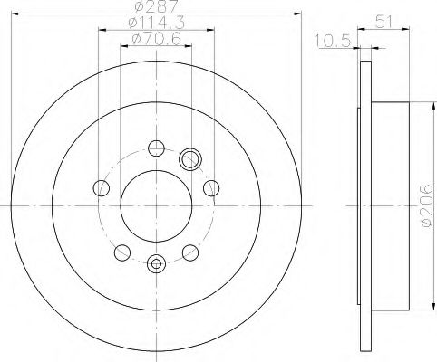 HELLA 8DD 355 119-841 Тормозной диск 