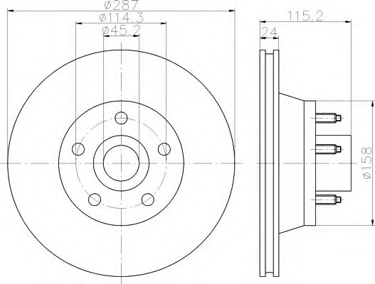 HELLA 8DD 355 119-741 Тормозной диск 