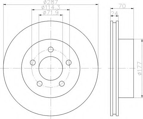 HELLA 8DD 355 119-761 Тормозной диск 
