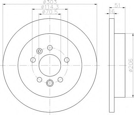 HELLA 8DD 355 119-781 Тормозной диск 