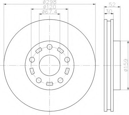 HELLA 8DD 355 119-861 Тормозной диск 