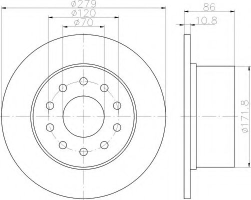 HELLA 8DD 355 119-881 Тормозной диск 