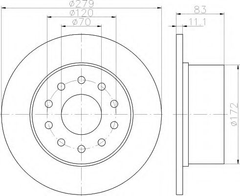 HELLA 8DD 355 119-911 Тормозной диск 